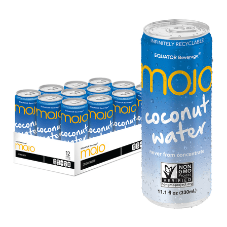 MOJO Coconut Water | Hydration Drink & Sports Drink | Electrolytes Beverage 1043 mg | Vitamin B & C | Hydration Drink for Skin & Body | 11.1 Oz (Pack Of 12)
