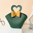 thumbnail image 5 of qczoyp 10 Pack Mini PU Leather Bowknot Gift Bags: Reusable Mini Handbag Gift Boxes with Heart-shape Handle, Party Favor Bags for Weddings, Baby Showers, Christmas, Halloween Party Decor (Green), 5 of 12
