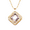 Gold, variant on Wollet Stainless Ssteel Necklace Pendant with Inlaid CZ Stone Volcanic Stone for Women