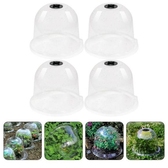 4pcs Garden Dome Plant Cover Clear Plants Cover Breathable Plants Dome Plant Cloche