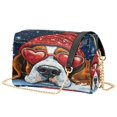 thumbnail image 2 of Women's Leather Shoulder Bag Crossbody Purse with Zipper Pockets Waterproof PU Handbag Snow Basset Hound, 2 of 5