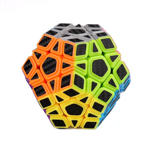 Cubo de Rubik de cinco caras con forma de pirámide de fibra de carbono y dragón mágico combinado alienígena SQ12345, cubo de Rubik de competición, caja de regalo