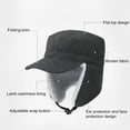 thumbnail image 6 of Men's Fleece Warm Winter Hats with Visor Windproof Earflap Skull Cap, 6 of 8
