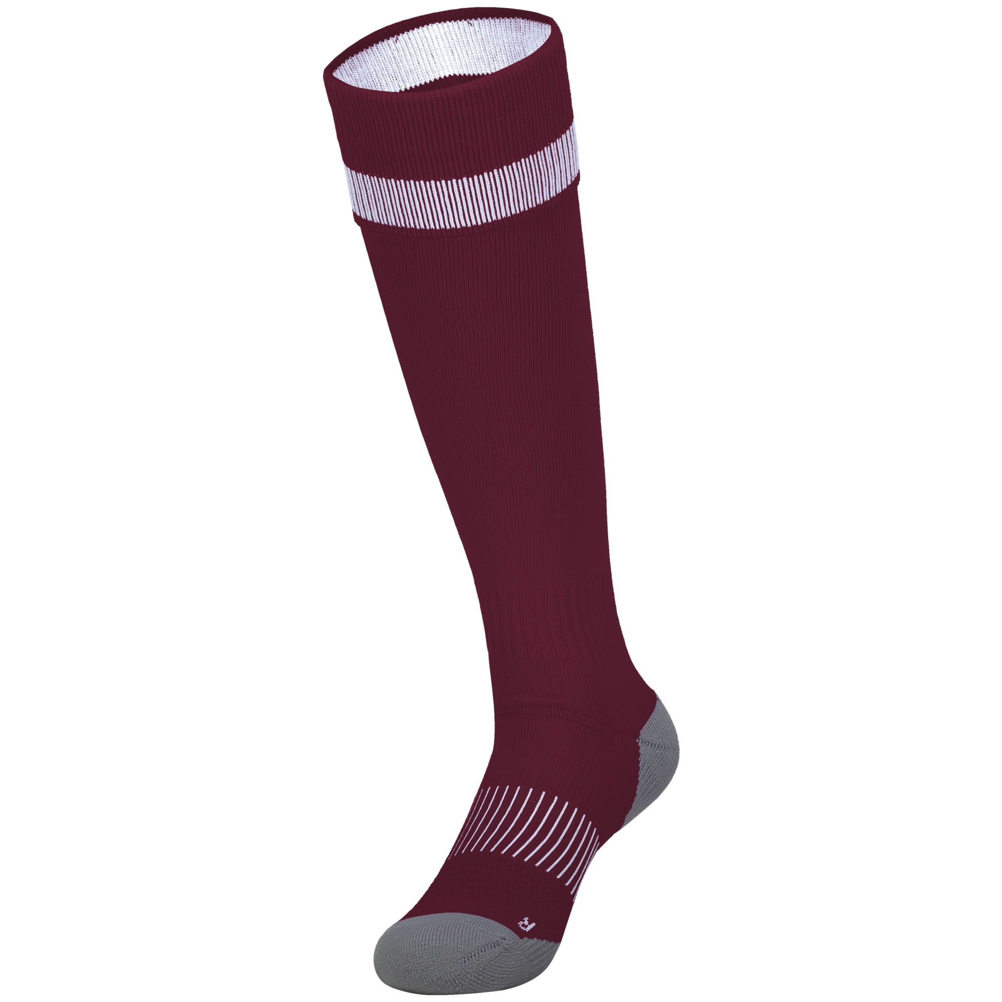 IMPACT+ SOCCER SOCK - M / MAROON/WHITE/GRAPHITE by HIGH FIVE