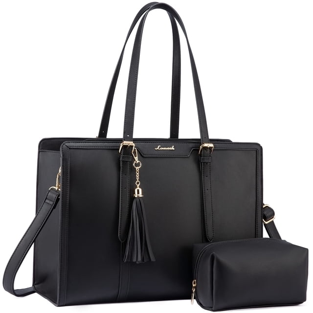 Bolsa para portátil LOVEVOOK para mujer de 17.3 pulgadas, piel sintética impermeable