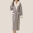 thumbnail image 2 of Oksale Midi Flannel Bathrobes for Women with Pockets Ultra Soft Plus Fleece Robes with Belt Cozy Long Sleeve Nightgowns Warm Heavyweight Housecoats Gray XL, 2 of 4