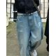 thumbnail image 3 of Pantalones vaqueros holgados con estampado de letras para hombre, estilo punk, estilo Harajuku, de gran tamaño, de longitud completa, de color azul, estilo hip hop callejero Y2k, con pierna ancha, 3 of 5