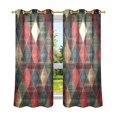 thumbnail image 6 of Yayeee Window Curtains Set of 2 for Living Room Light Filtering 63"x42", Dark Tartan Pattern, 6 of 7