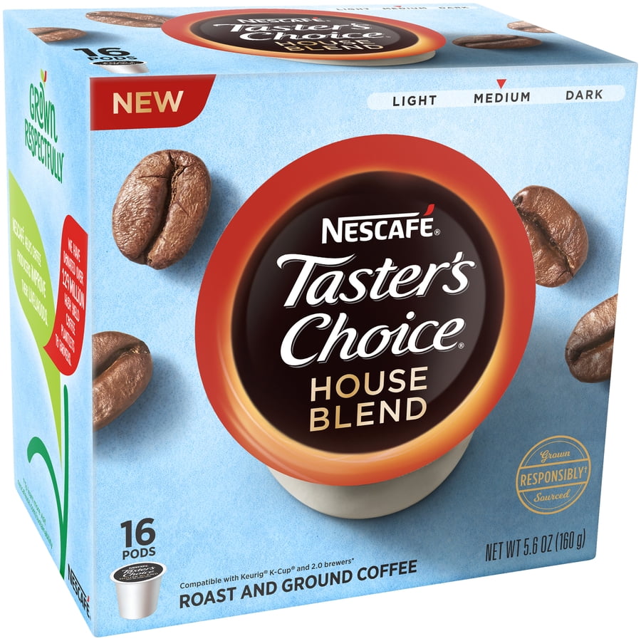 Nescafe Tasters Choice House Blend Medium Roast and Ground Coffee Pods