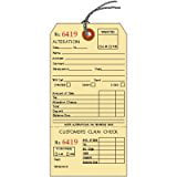 Consecutively Numbered Alteration Tags with String and Coupon Stub 3.125 x 6.25 inches Manila 100 Tags 