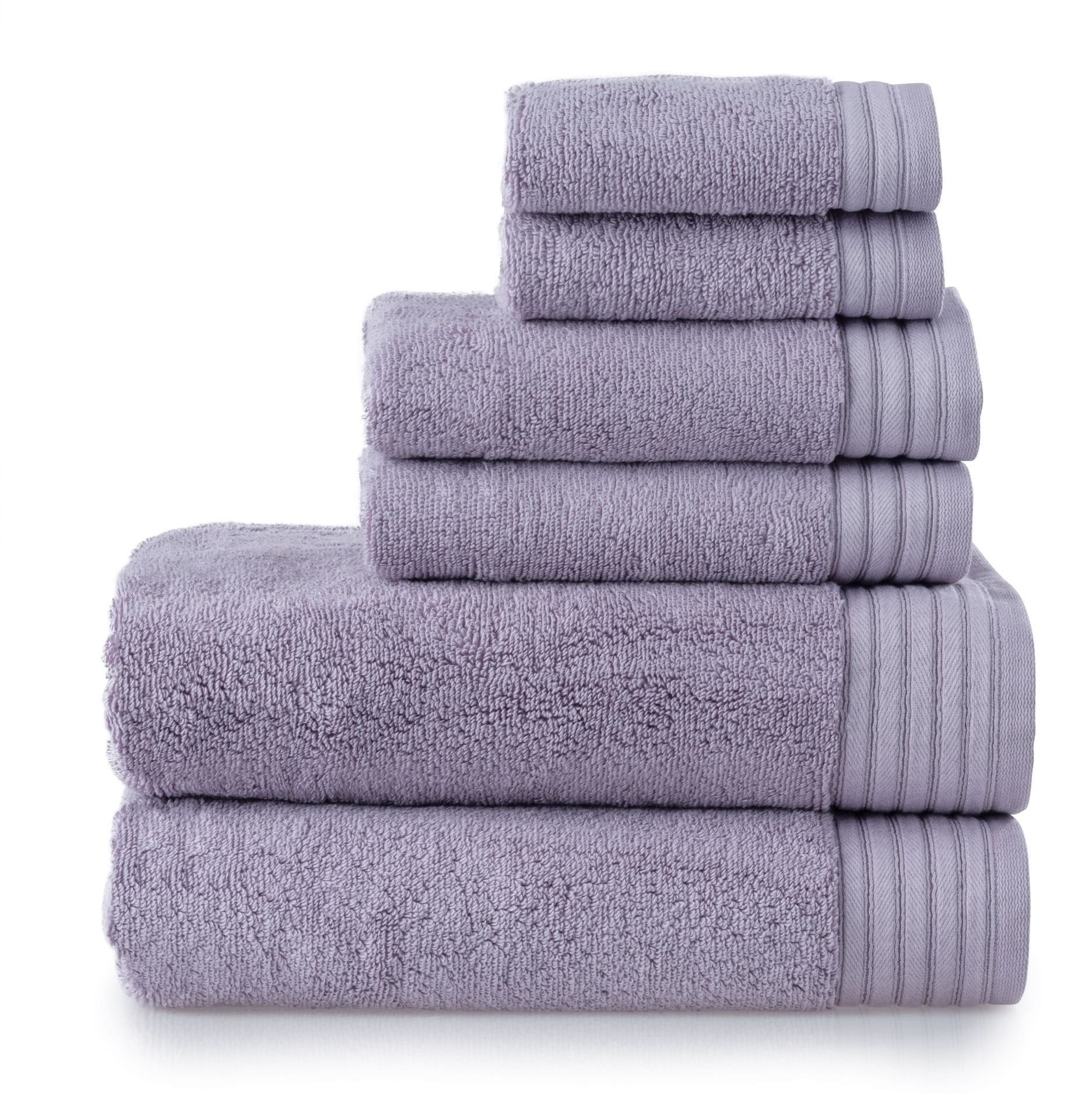 6-Piece Lavender Extra Soft 100% Egyptian Cotton Bath Towel Set