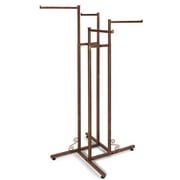 SSWBasics 4-Way Clothing Rack with Straight Arms - Boutique Cobblestone (Adjustable Leveler Glides)