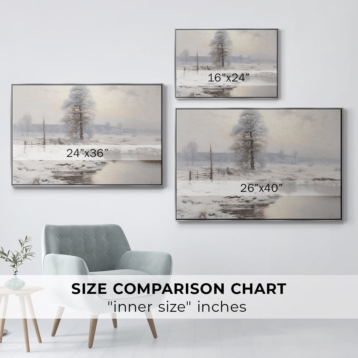 Vintage Landscape-XVI By Wexford Home Framed in Silver Wood Gallery Wrapped Canvas 25 in. x 37 in.