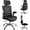 Black-with Headrest, variant on Ergonomic Office Chair-Computer X-Shaped Chair Mesh PU Leather with Adjustable Lumbar Support-Executive Desk Chair Back with Headrest Flip-Up Arms for Long Hours ()
