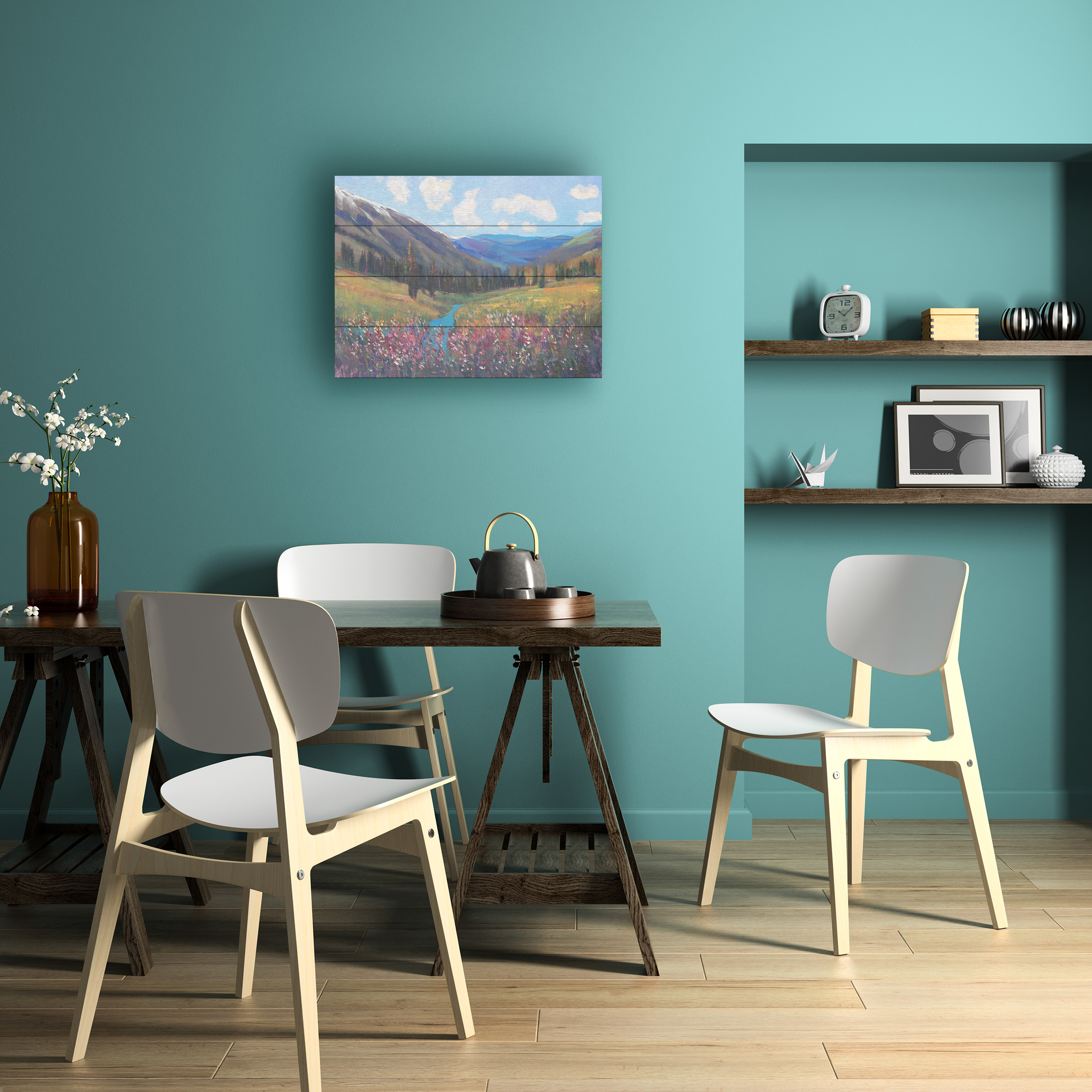 Tim O'Toole 'Mountain Pass II' Wood Slat Art 12x16