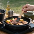thumbnail image 4 of Ktaxon 7.9QT Cast Iron Dutch Oven with Skillet Lid, 2-in-1 Camping Dutch Oven for Campfire Cooking with Lid Lifter, 4 of 8