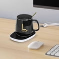 thumbnail image 6 of Esquirla Coffee Warmer and Mug Set for Beverage Coaster 55 degreeC Constant Temperature Smart Beverage Cup Warmer for Kitchen Desk Travel Black, 6 of 8