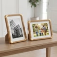 thumbnail image 3 of Unique Bargains Rounded Edge Minimalist Bauhaus Plastic Photo Frame Teak Color 5" x 7", 3 of 6