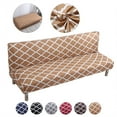 thumbnail image 1 of Folding Sofa Bed Cover Solid Color Futon Armless Slipcover Polyester Elastic Fabric All-Inclusive Cover, 1 of 5