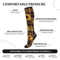 thumbnail image 2 of Rateoe Brown Blue Plaid Sunflower Compression Socks for Women and Men 20-30mmHg-Circulation Support Socks Knee High Nurse Pregnant Running Medical and Travel Athletic, 2 of 7