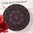 thumbnail image 5 of Plaid Unpainted Wood Surfaces Circle Plaque, Traditional Mandala, 10", 5 of 6