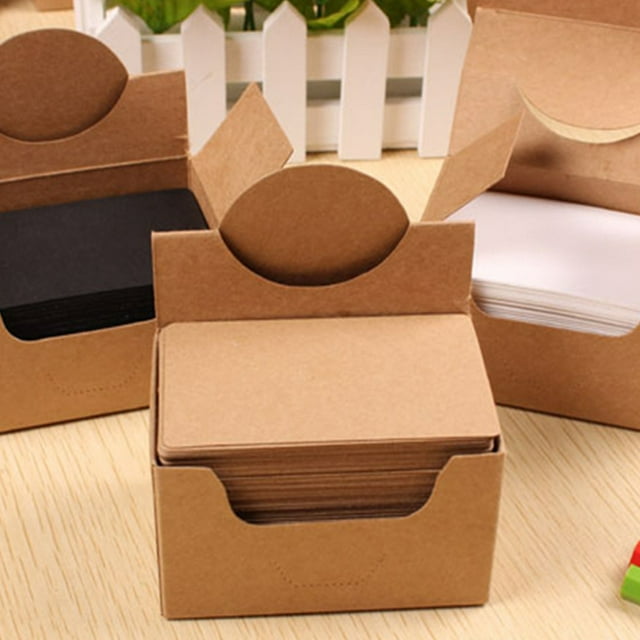OULII 300Pcs Note Cards Kraft Paper Color For Office Staffs Students Teachers Writing Indexing 3.5x1.6 Inch