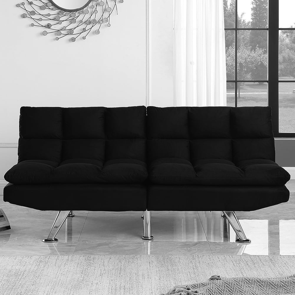 Kepooman Modern Futon Couch Convertible Loveseat Sleeper for Living Room, Twin Size, Black Kepooman Modern Futon Couch Convertible Loveseat Sleeper for Living Room, Twin Size, Black