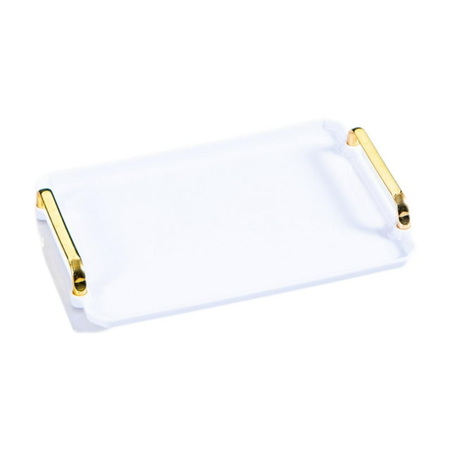 veasfak Serving Tray Rectangular Bathroom Organizer for Restaurant Hotel Living Room L