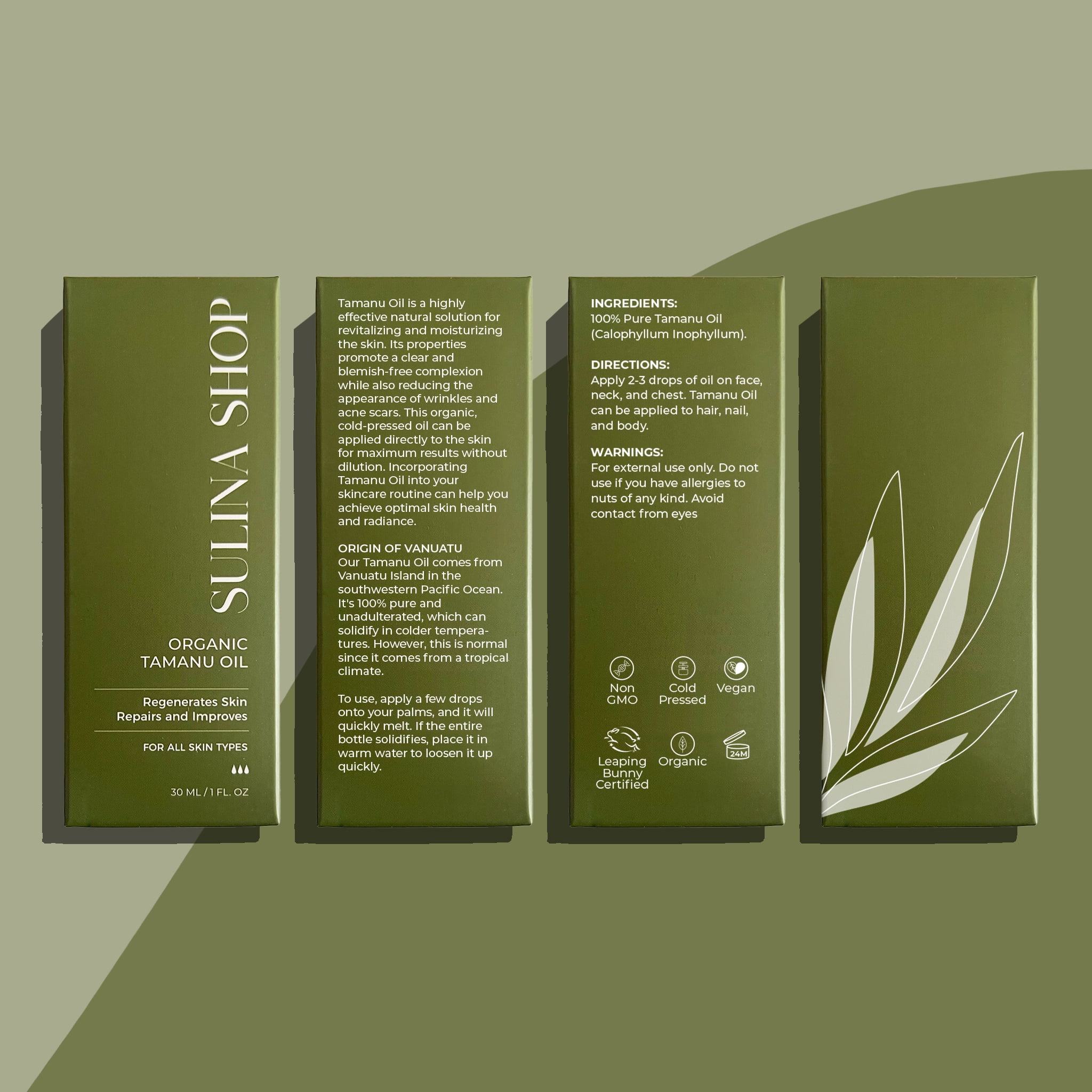 Organic Tamanu Oil | 100% Pure Cold-Pressed , Unrefined | For Face & Body | Deep Hydration