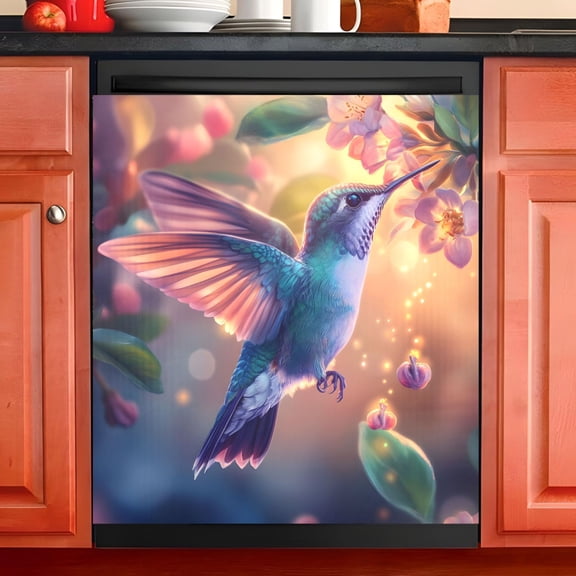 Ryvnso Hummingbirds Dishwasher Magnetic Refrigerator Magnet Cover Kitchen Home Decorative 23"x26"