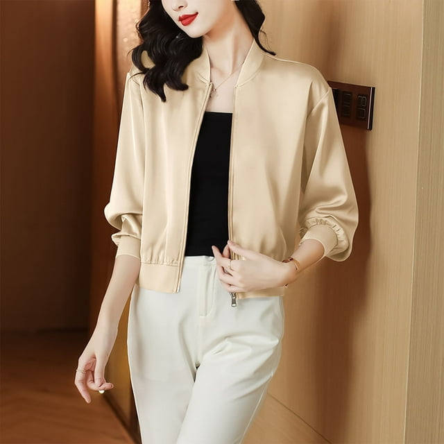 LOVZFMLL Vestes pour Femmes Mode Été Manches Longues Col Rond Débardeurs Confortables Réguliers
