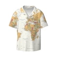 thumbnail image 4 of Salouo World Map 1 Pattern Cuban Collar Shirts for Men Button-Down Shirt Men's Short Sleeve Shirts Hawaiian Shirts Casual Shirts -3X-Large, 4 of 6