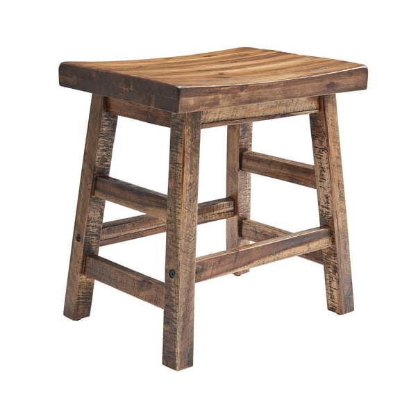 Alaterre Furniture Durango 20 in. Industrial Wood Dining Stool, Rustic to Farmhouse Style, Solid Acacia Wood