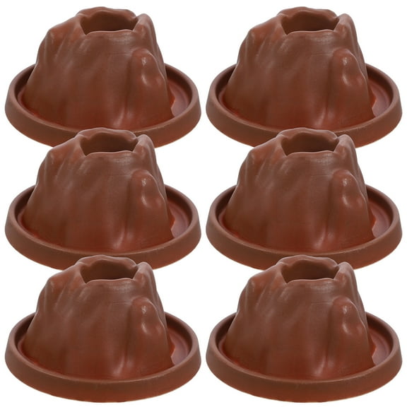 OUNONA Science Experiment Volcano Kit Volcano Model Coffee Plastic 6Pcs