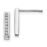 Sterling Silver White Ice Diamond Earrings 13x3 mm (0.17 cttw, I1-I3 Clarity, I-J Color)