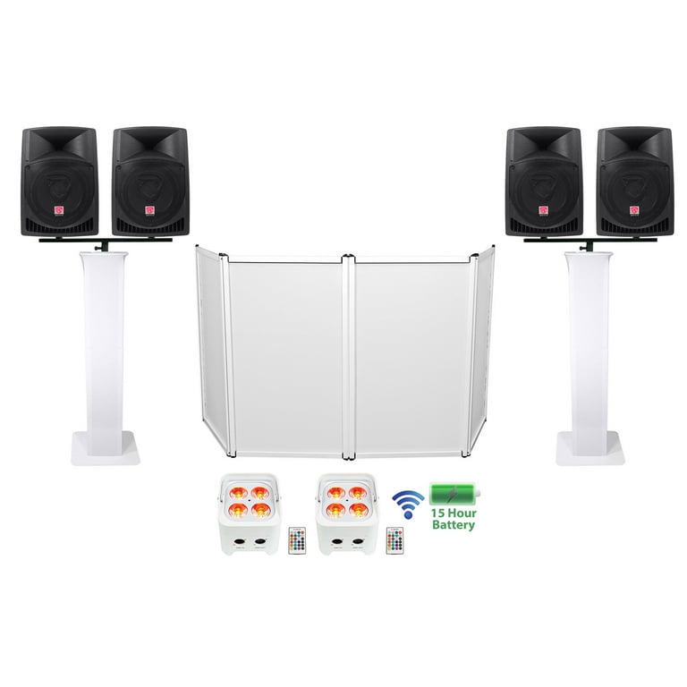 (1) Rockville RTP32W Totem Style DJ Speaker Stand+Black+White Scrims+Carry  Bag