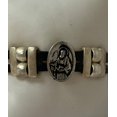 thumbnail image 3 of Bracelet of Saint Jude Medal handmade jewelry with Double Leather Straps by Graciela's Collection, 3 of 4