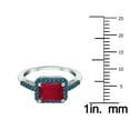 thumbnail image 4 of SZUL Women's 2 1/2 Carat Emerald Cut Ruby and 1/3 CTW Blue Diamond Ring in 10K White Gold, 4 of 6
