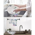 thumbnail image 5 of Spring Flowers Kitchen Dish Towels for Drying Dishes Set of 2, Watercolor Floral Butterflies Botanical Waffle Weave Microfiber Hand Tea Bathroom Towels Quick Dry & Absorbent Towel 15.7x23.6, 5 of 7