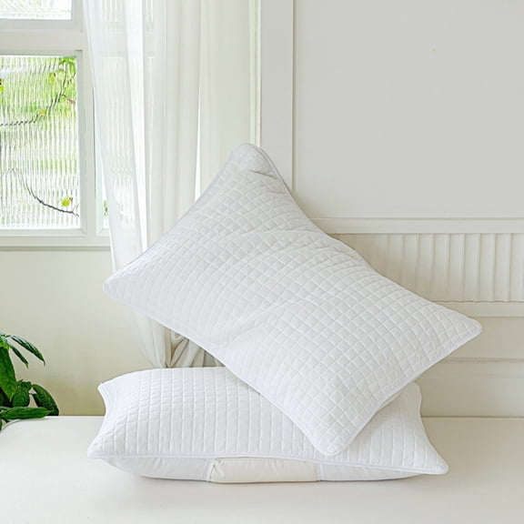 Quilted Pillowcase (Set of 4) - Half-Enclosed - White