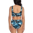 thumbnail image 3 of Kdxio Football Time Print Women's 2 Piece High Waisted Wrap Spaghetti Strap Summer Swimsuit Bikini Set-Medium, 3 of 7