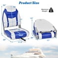 thumbnail image 3 of Spaco 2 Pieces High Back Folding Boat Seat Set with Sponge Cushion-Blue, Boat Captain Chair for Fishing Boat, Sightseeing Boat, Speedboat, Canoe, 3 of 8