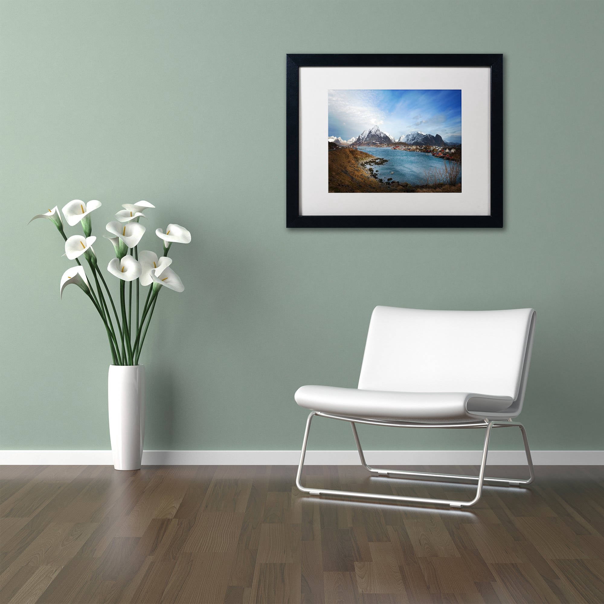 Trademark Fine Art "Reine - Norway" Canvas Art by Philippe Sainte-Laudy, White Matte, Black Frame