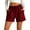 02# Watermelon Red, variant on HKYNLAG Womens Cotton Linen Shorts Plus Size Elastic Waist Bermuda Shorts Casual Drawstring Lounge Shorts for 2026 Summer Vacation Khaki M