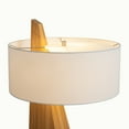 thumbnail image 2 of Obelisk Table Lamp - Natural Ash Wood Finish White Cotton-Linen Shade, 2 of 10