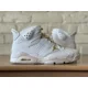 thumbnail image 3 of Ni - ke Ni - ke Air Jordan 6 Retro Gold Hoops Pink Leather DH9696-100 Women 11/Men 9.5 New, 3 of 5