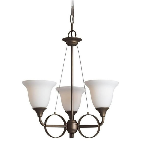 Woodbridge Lighting Fall River 3-Light Metal Chandelier in Bronze