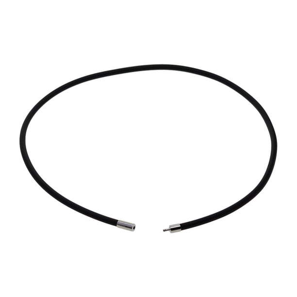 Pulsera de goma para hombre con cordón de goma y collar para cumpleaños, boda, Hebilla blanca 45cm