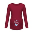thumbnail image 1 of T-shirt de Maternité pour Femmes à Ourlet Irrégulier, Manches Longues, Col Rond, Basique, Allaitement, 1 of 2