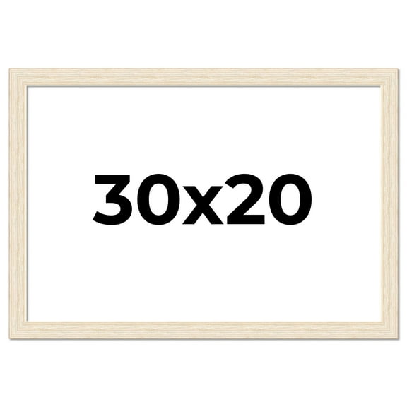 30x20 Frame White Barnwood Picture Frame - Modern Photo Frame Includes UV Acrylic Shatter Guard